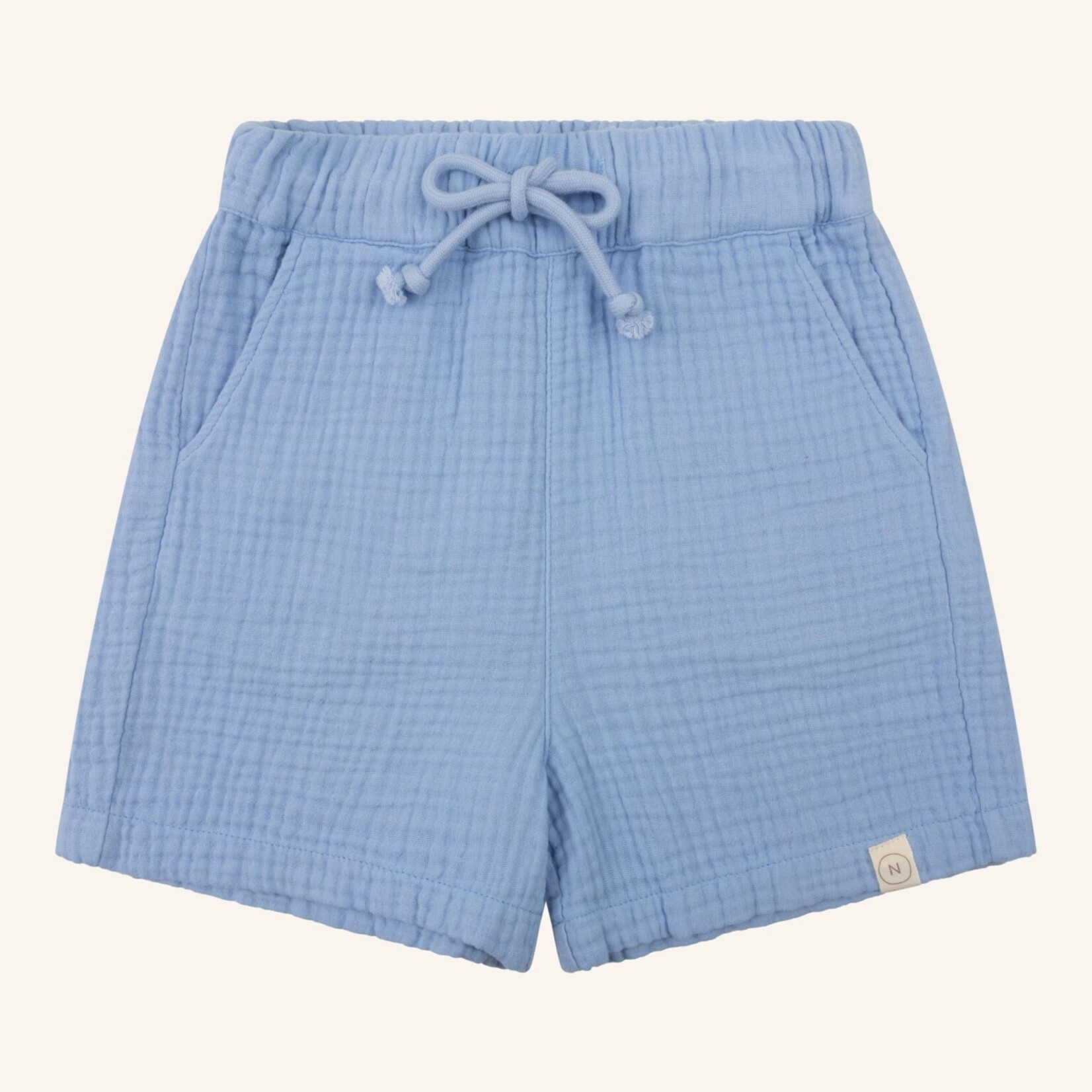 Navy Natural Niels short blue mousseline