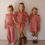 Navy Natural Wide leg dusty rose