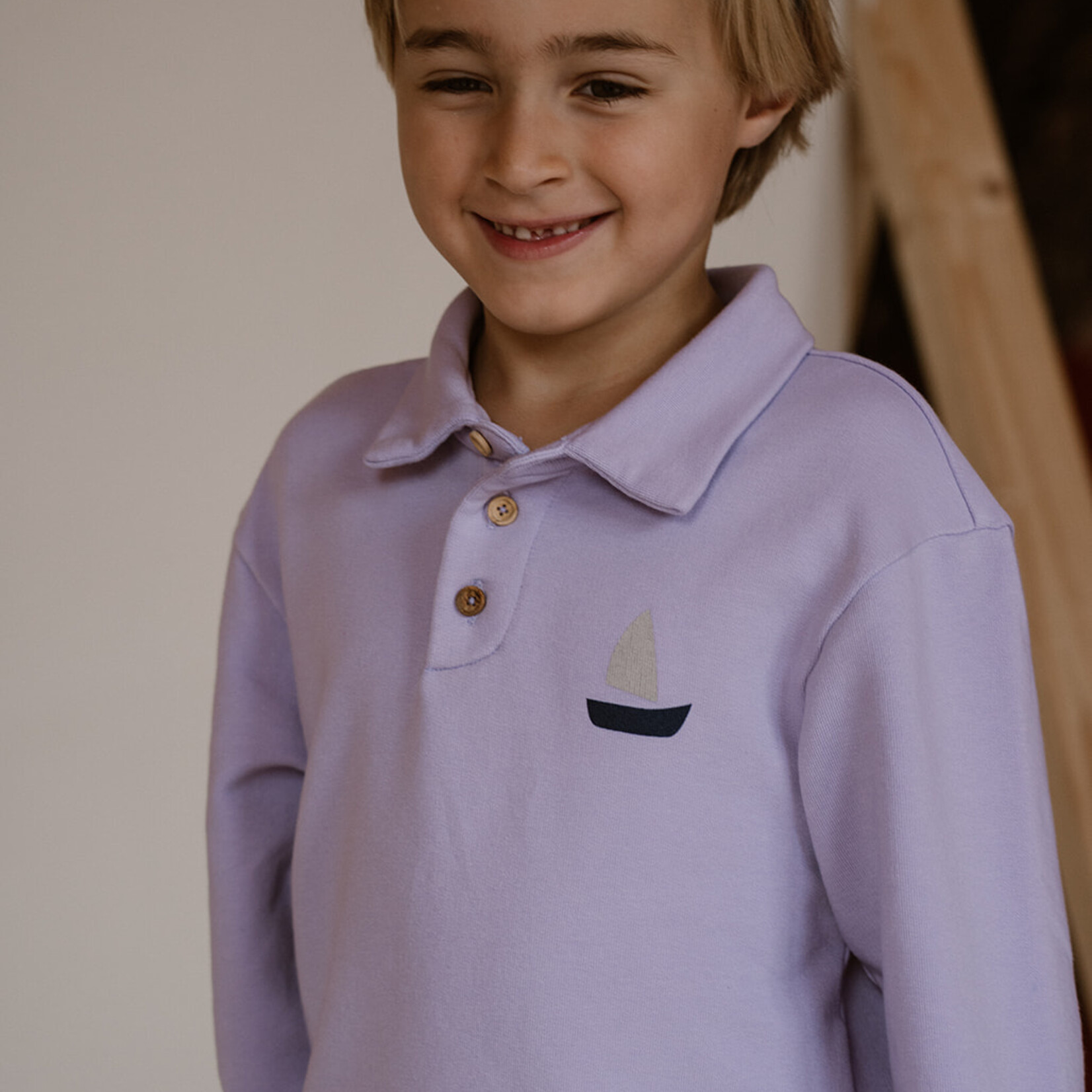 Navy Natural Pull Scott Polo lilas bateau