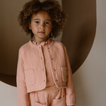 Navy Natural Ruffle top pink sand