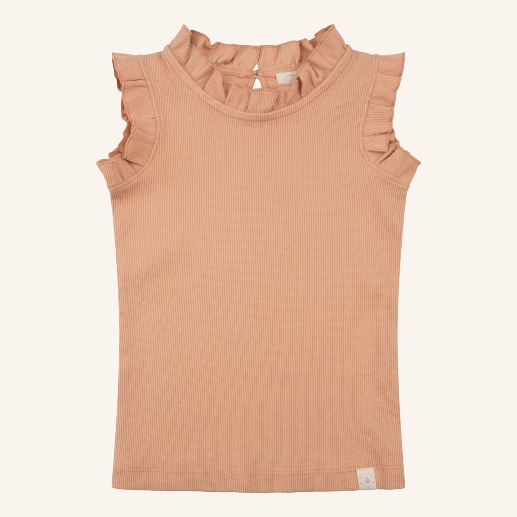 Navy Natural Haut à volants rose sable