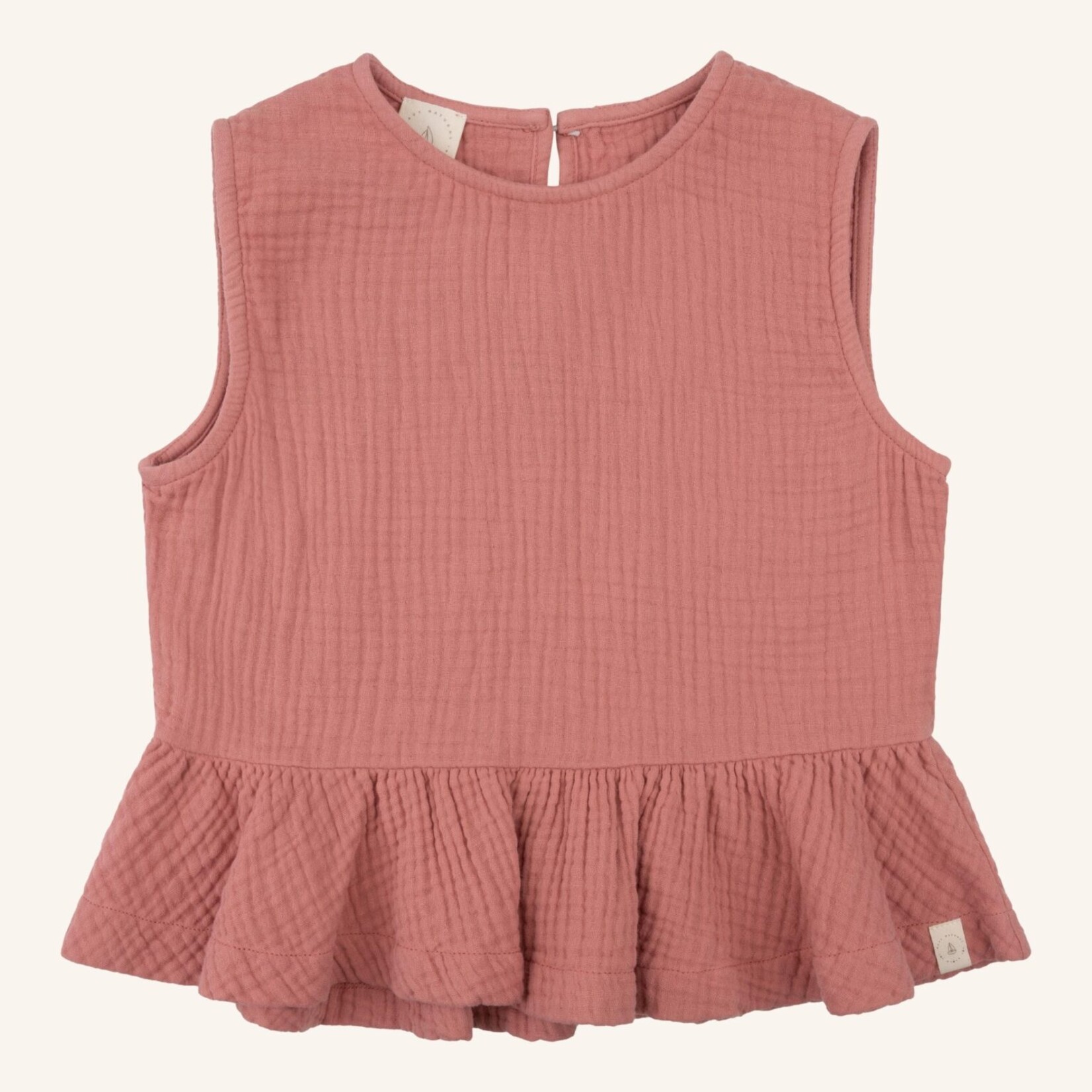 Navy Natural Rose top dusty rose