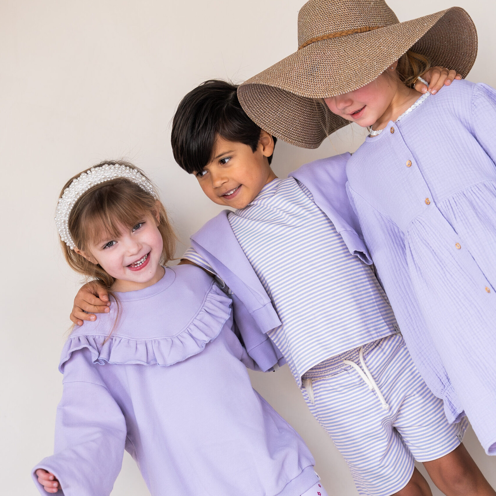 Navy Natural Pull lilas oversize à volants