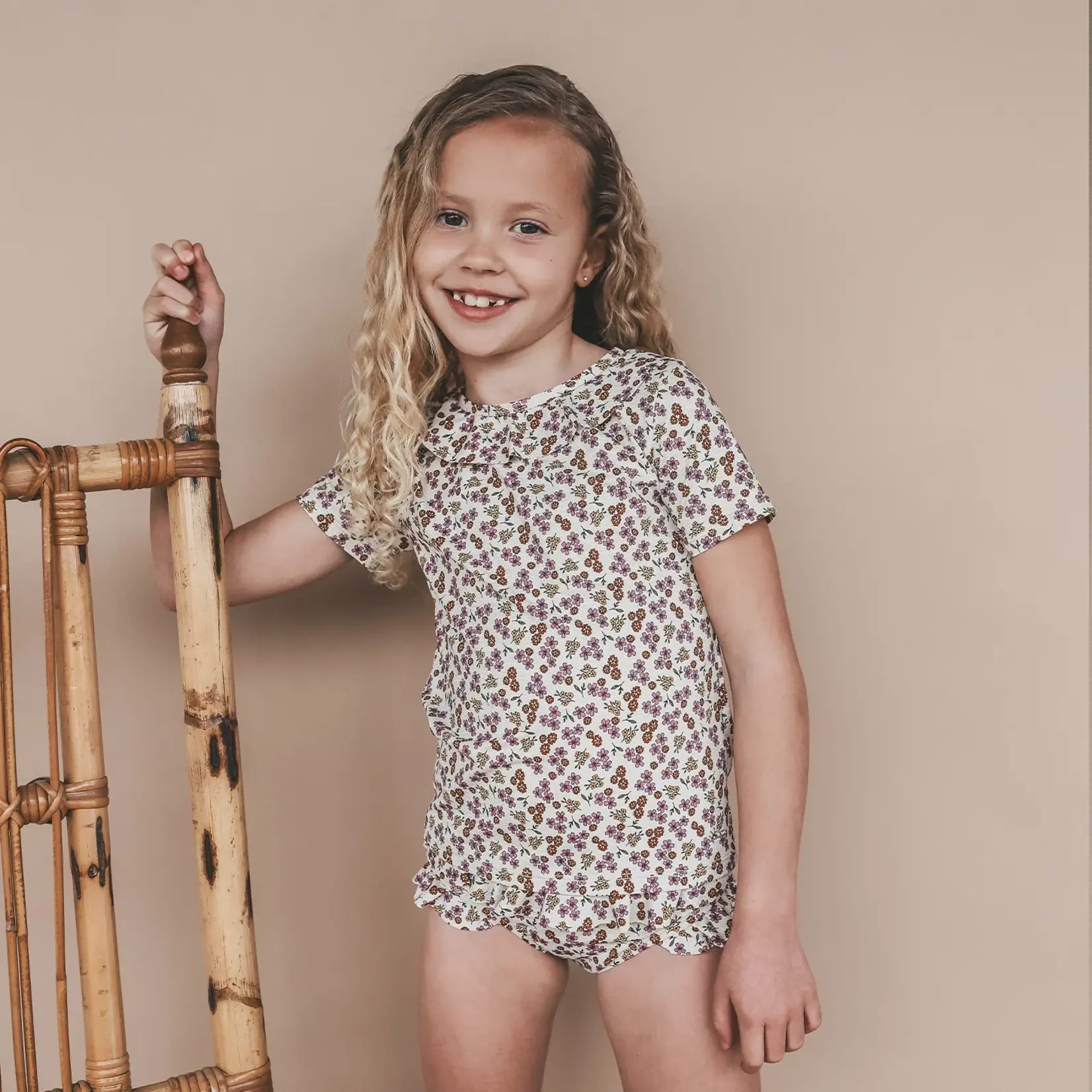 Salted Stories Shortsleeve swim set | sparkly flower