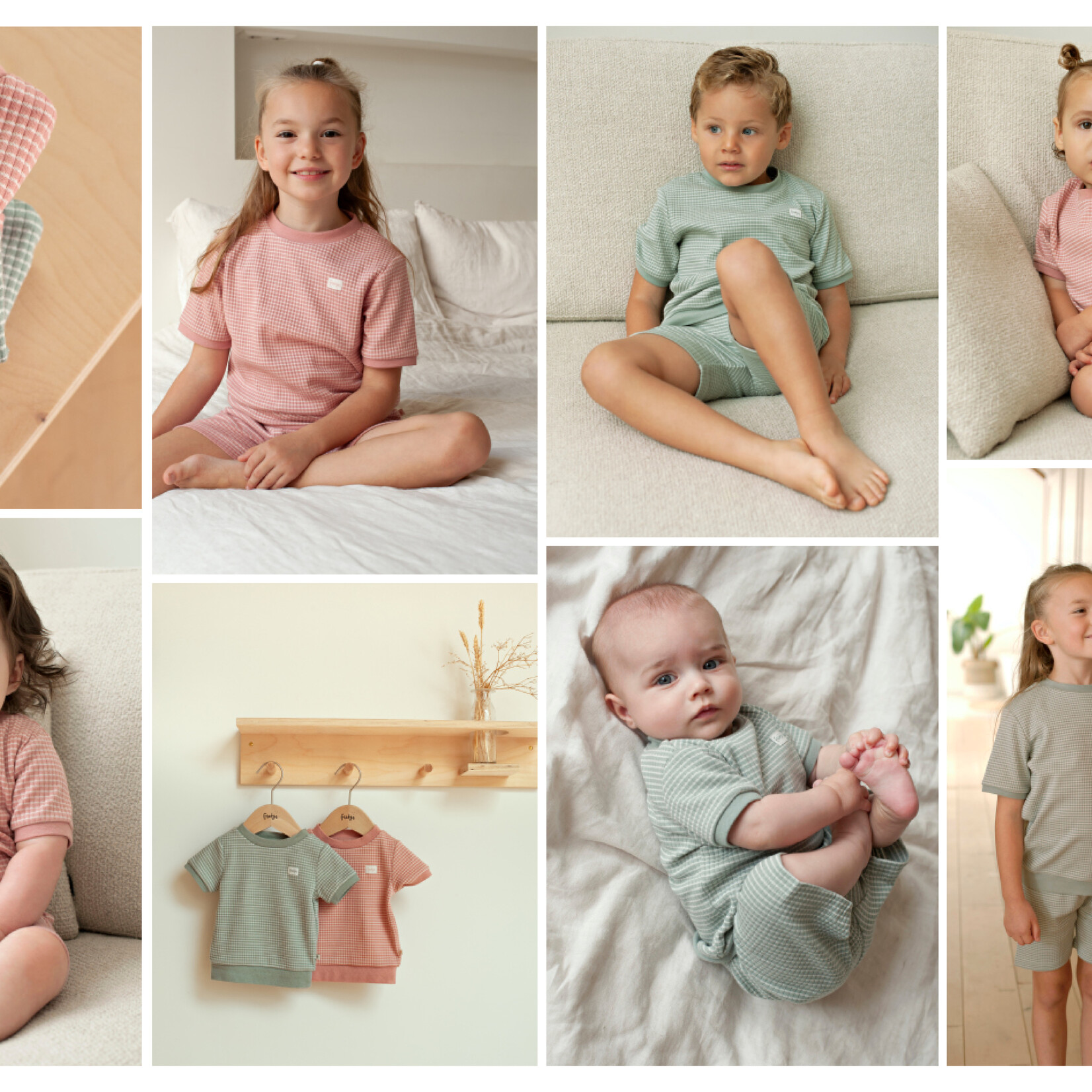 Feetje Shortama wafel sea green | summer special