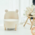 Childhome Chaise haute teddy bouclée blanche
