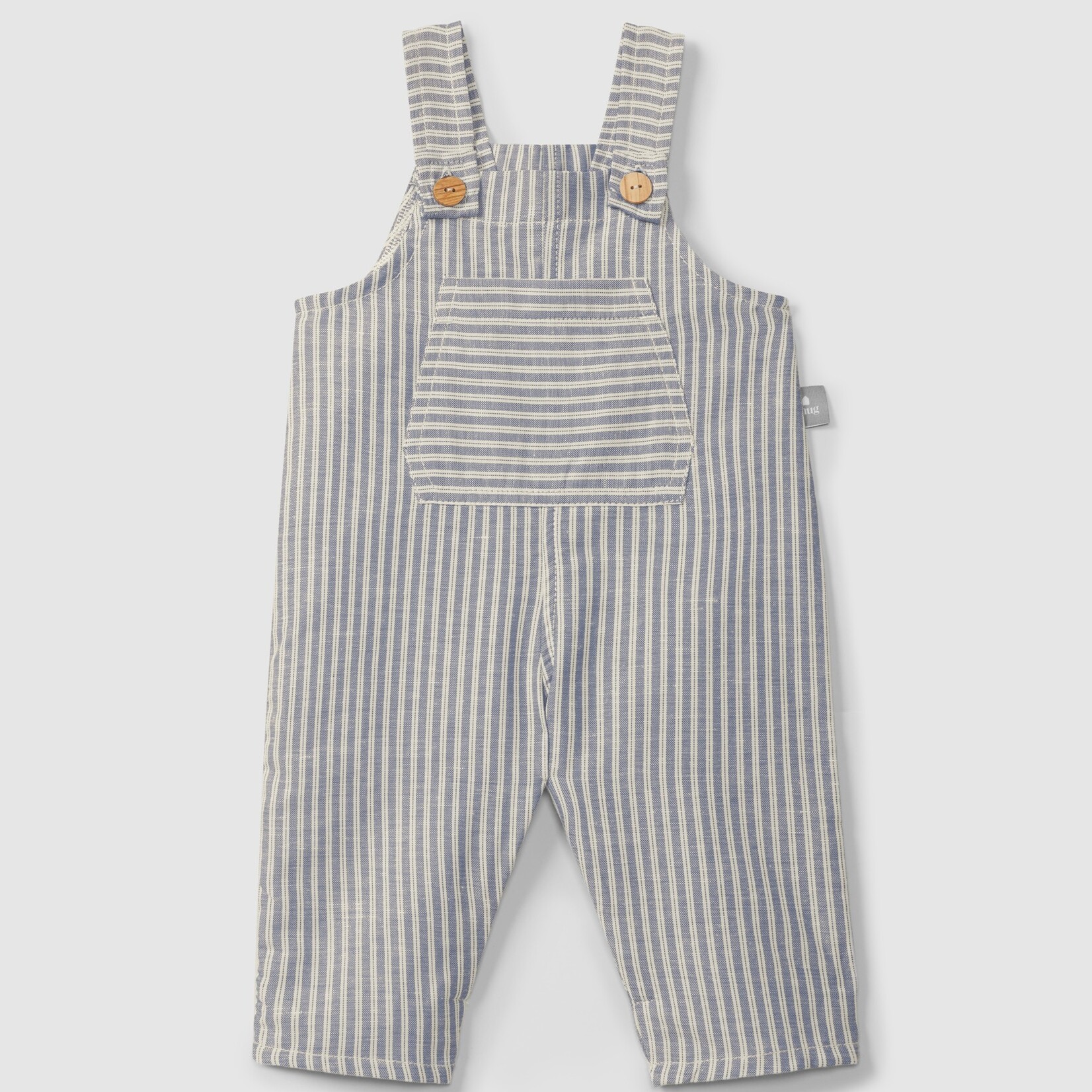 SNUG Salopette jumpsuit indigo linen stripe