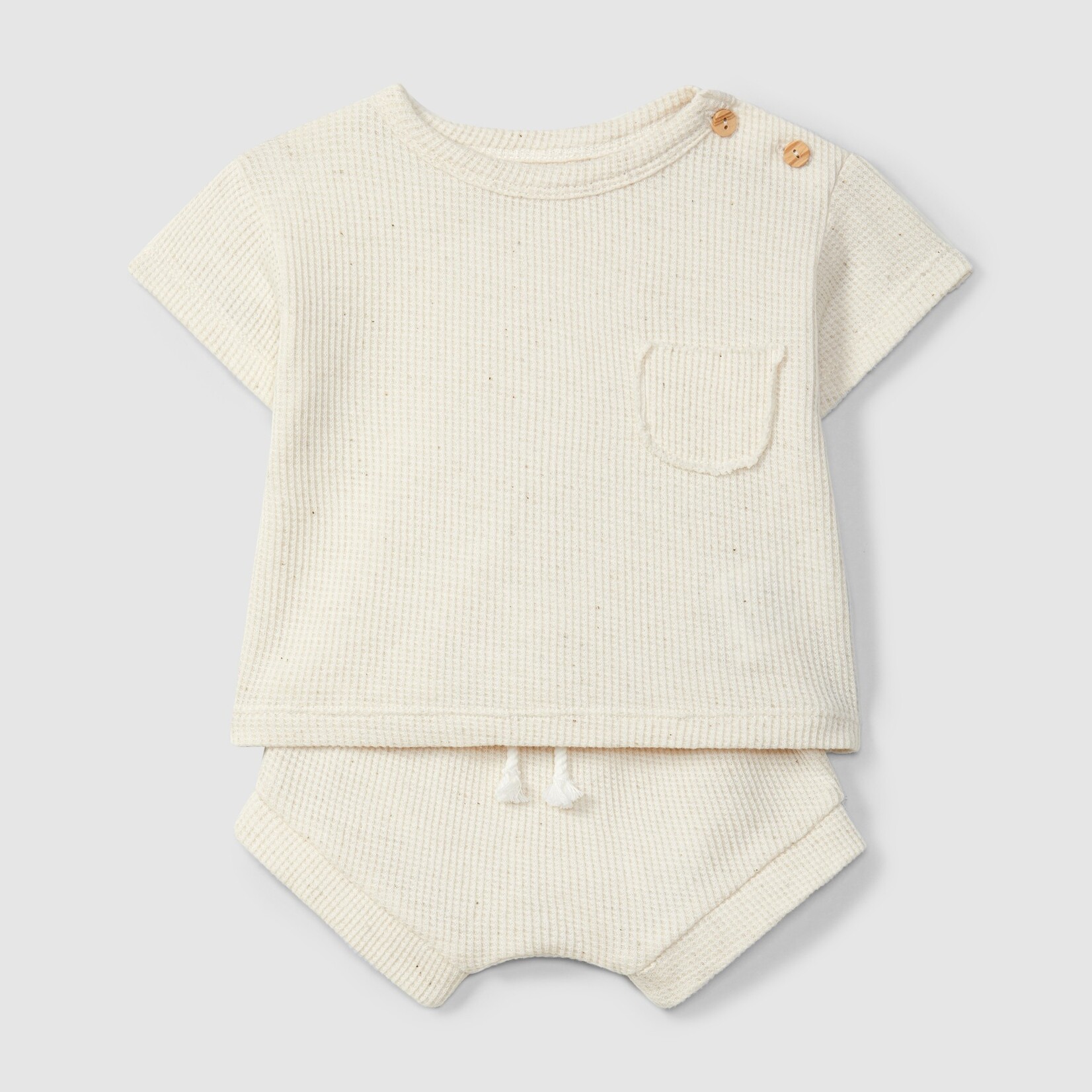 SNUG Set t-shirt & baby shorts cream knit