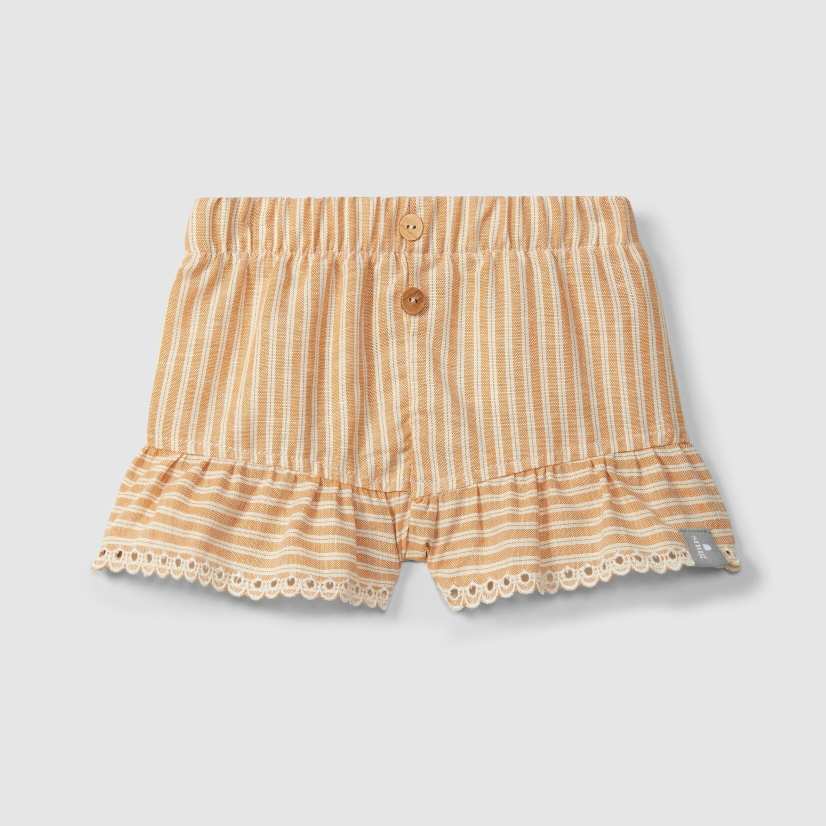 SNUG Shorts ochre linen stripe