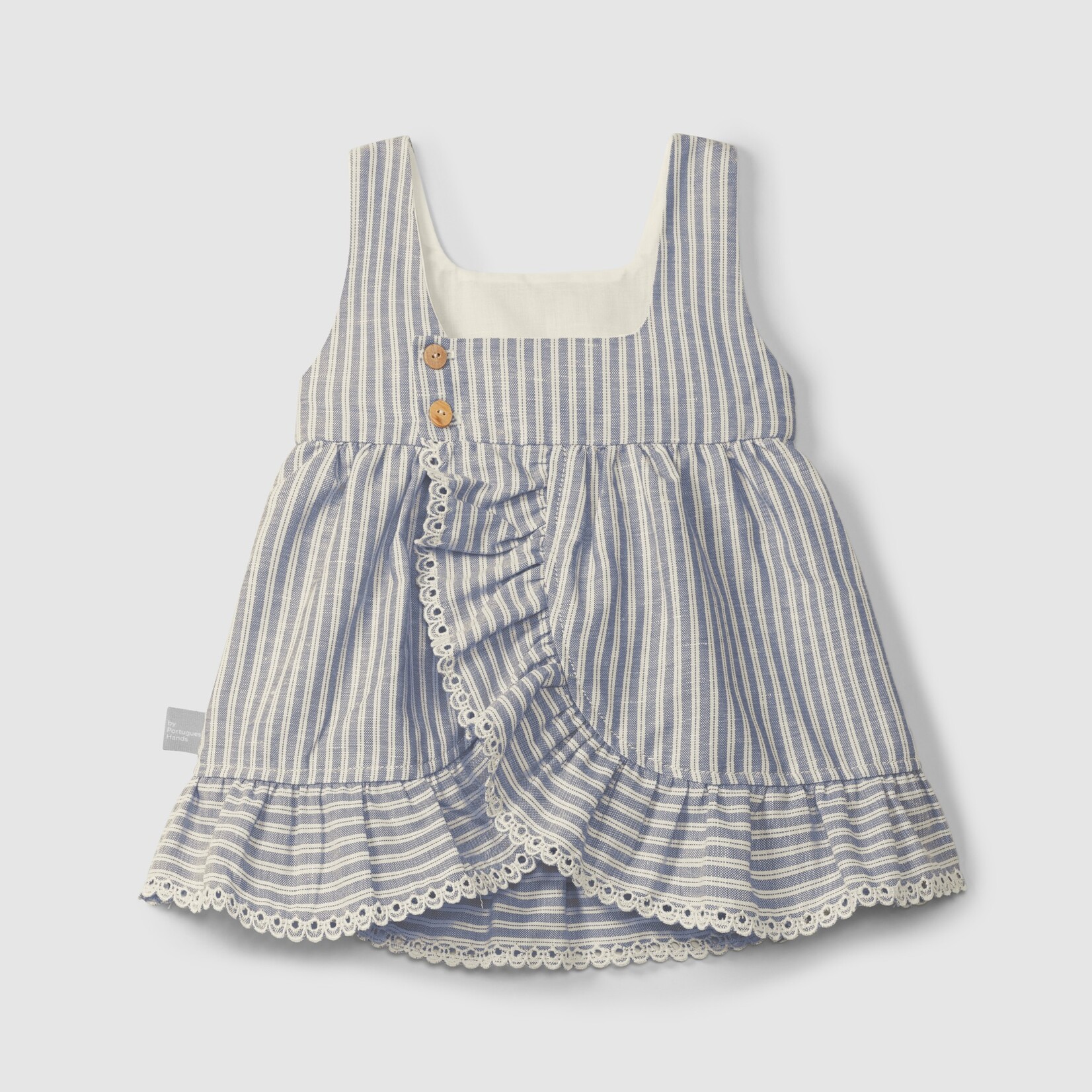 SNUG Robe rayée en lin indigo