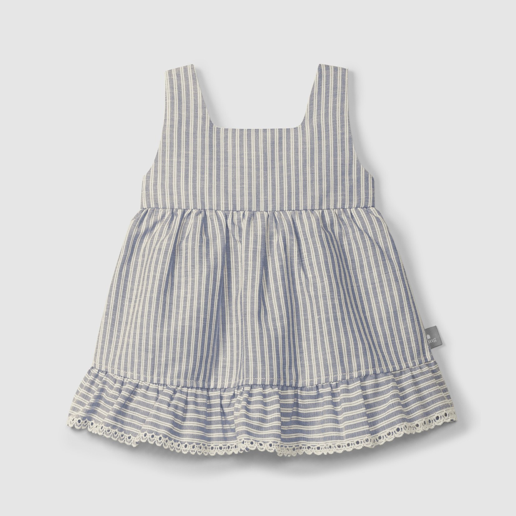 SNUG Dress indigo linen stripe