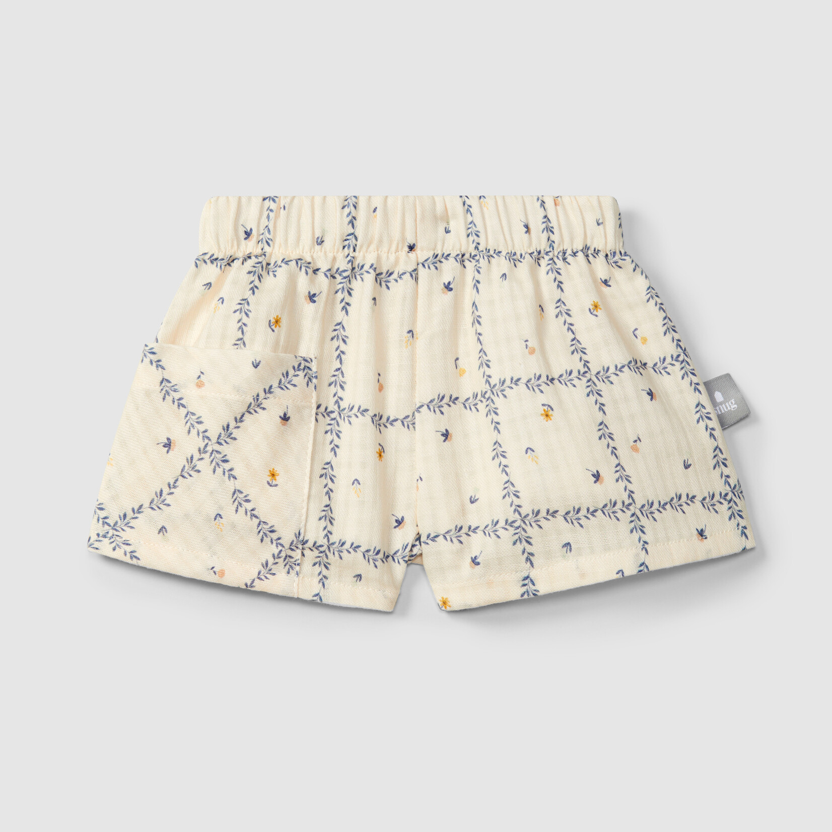 SNUG Shorts muslin indigo leaves