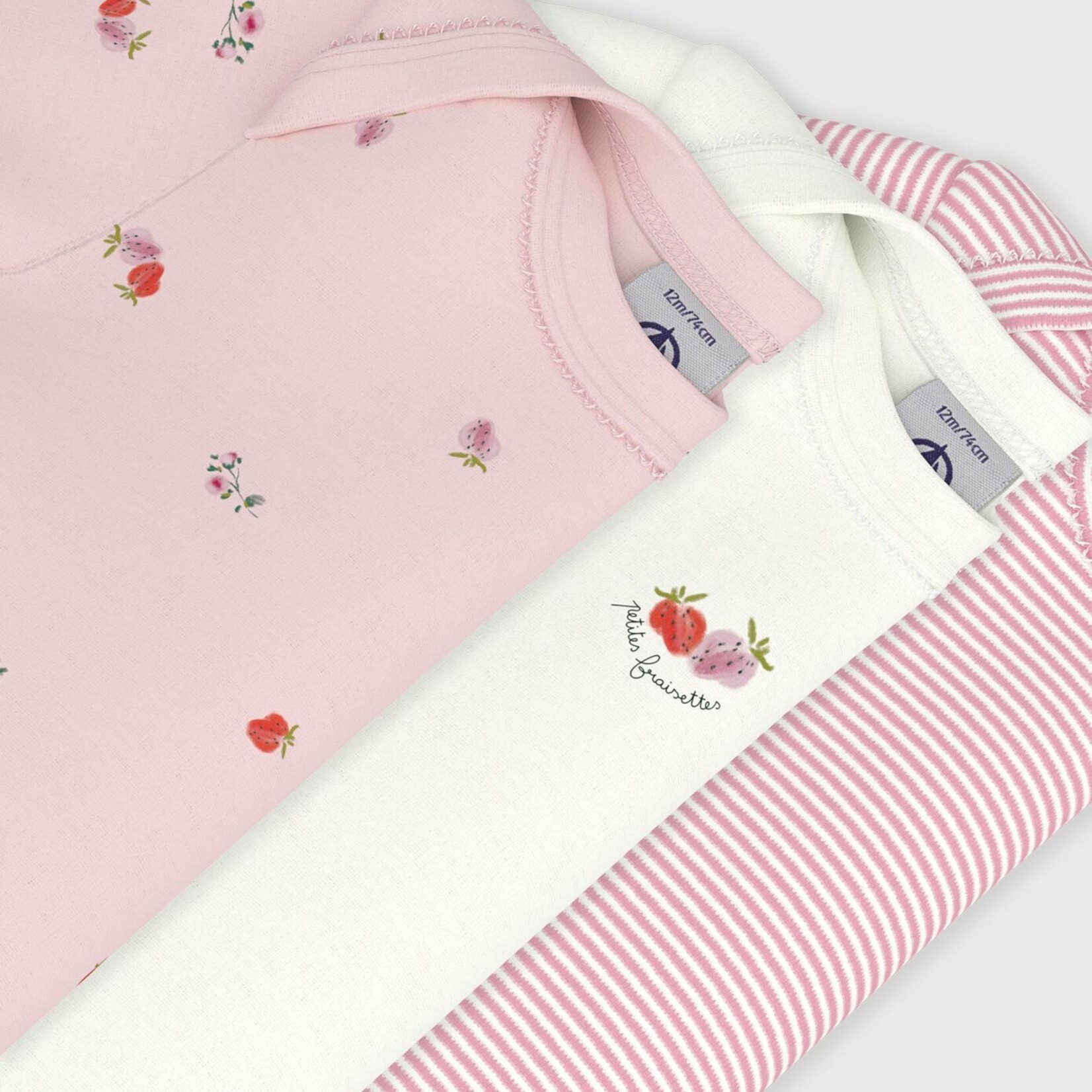 Petit Bateau Short-sleeved bodysuits | strawberry