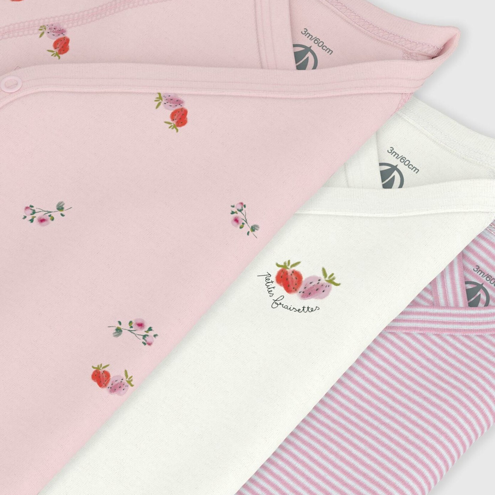 Petit Bateau Overslagbody’s met korte mouw | aardbei