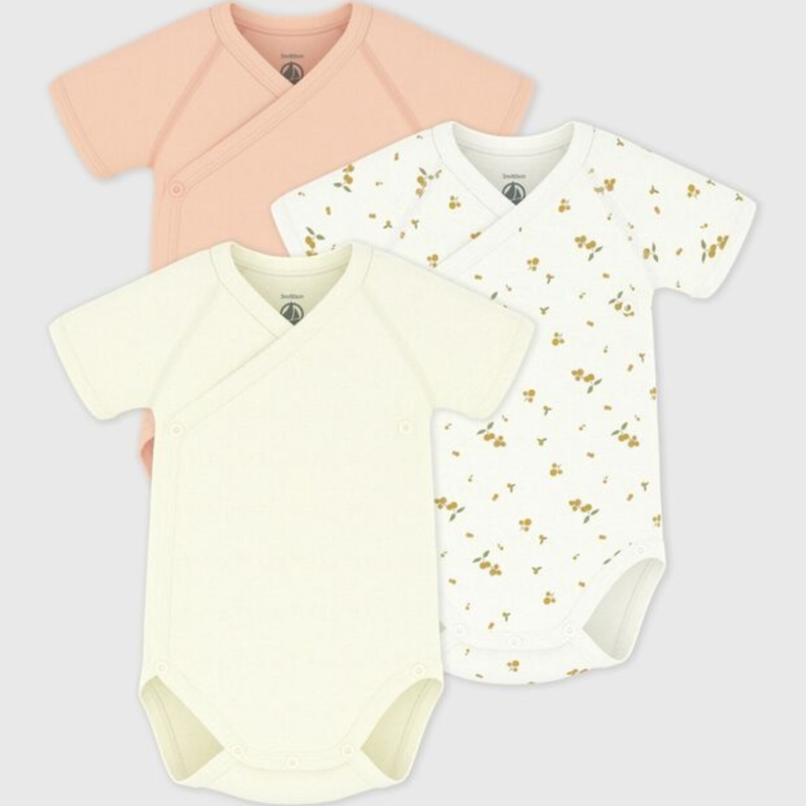 Petit Bateau Overslagbody’s met korte mouw | bloesem