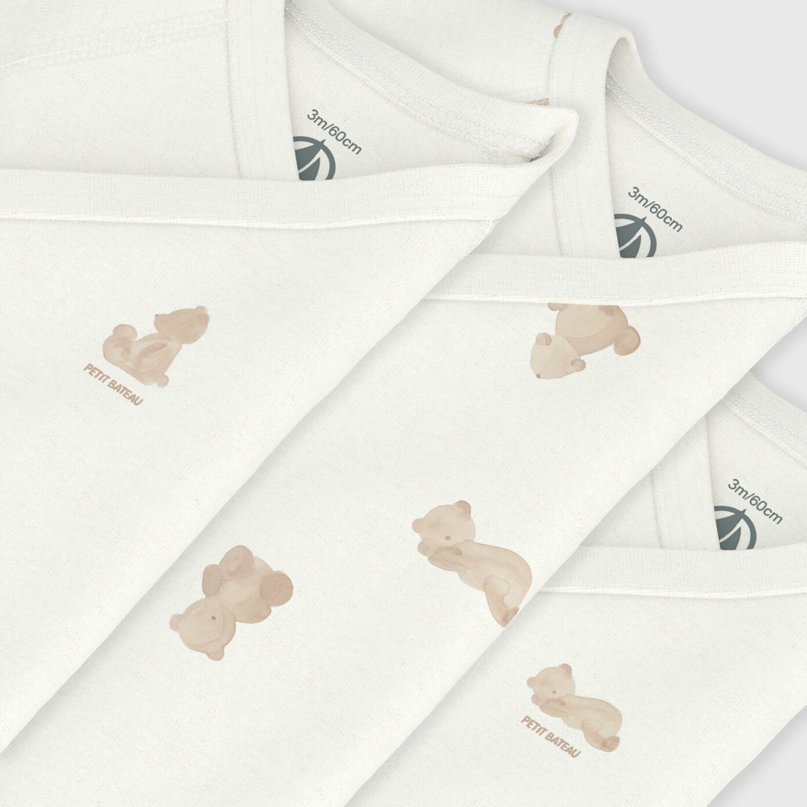 Petit Bateau Body cache-cœur à manches courtes | imprimé ours