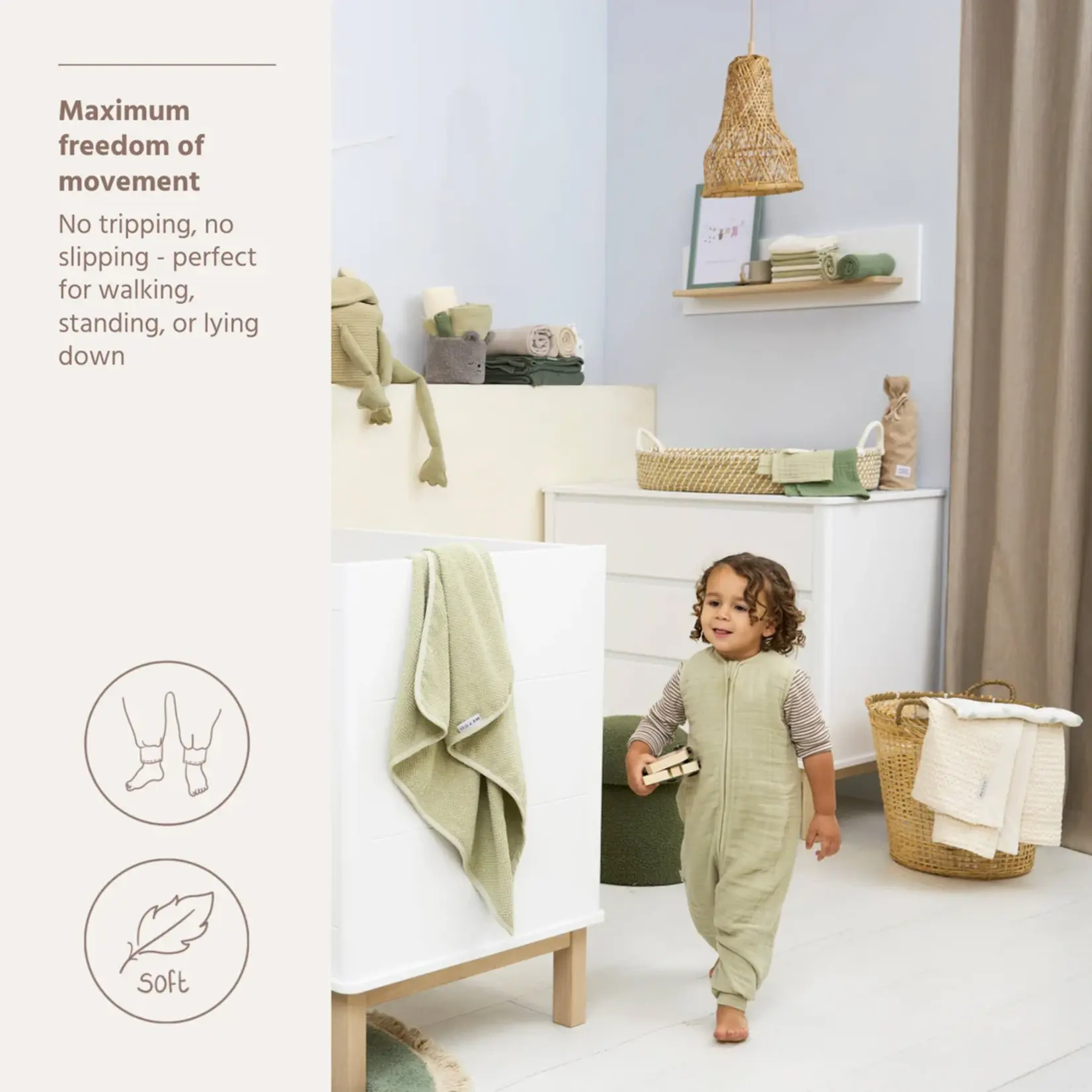 Meyco Slaapzak jumper hydrofiel | soft olive