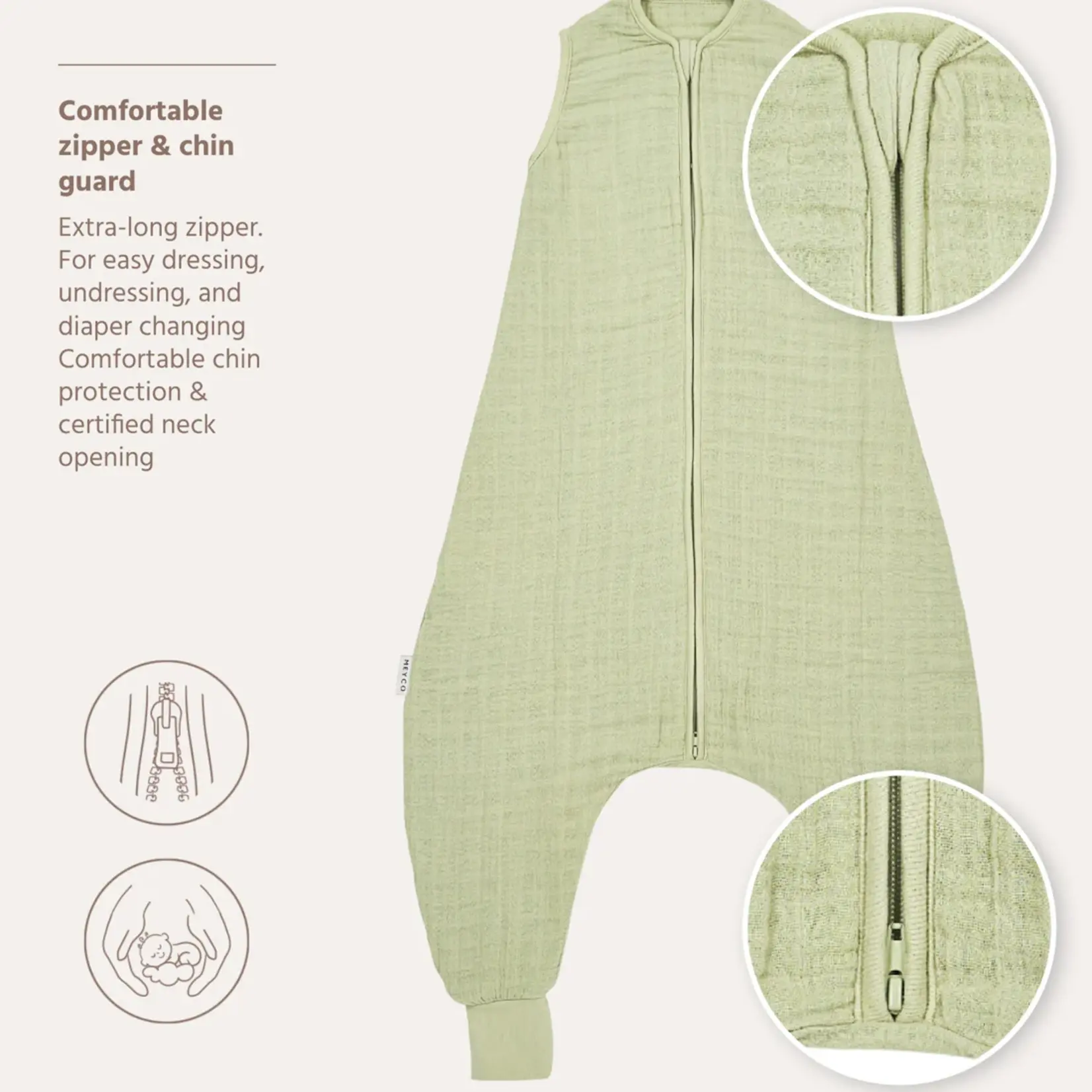 Meyco Pull-sac de couchage hydrophile | doux olive