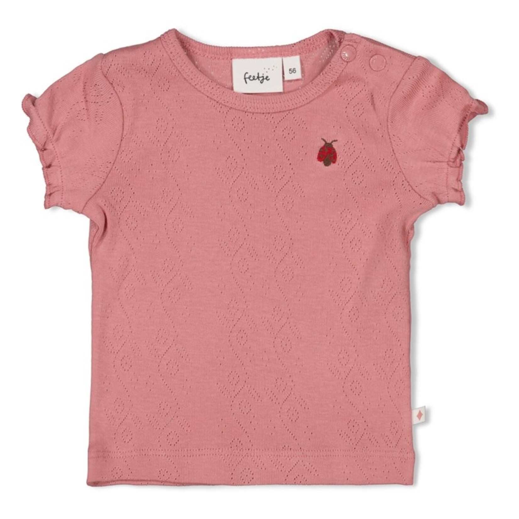 Feetje T-shirt ajour rib | ladybug