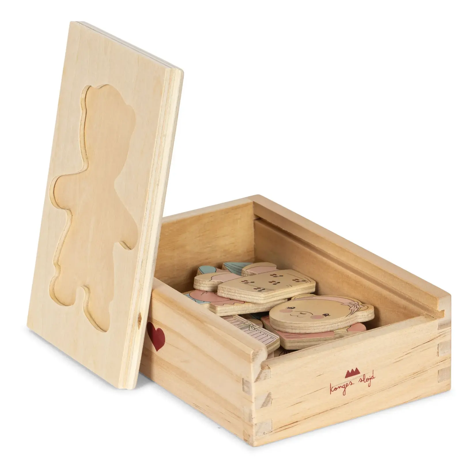Konges Sløjd Wooden teddy dress up puzzle