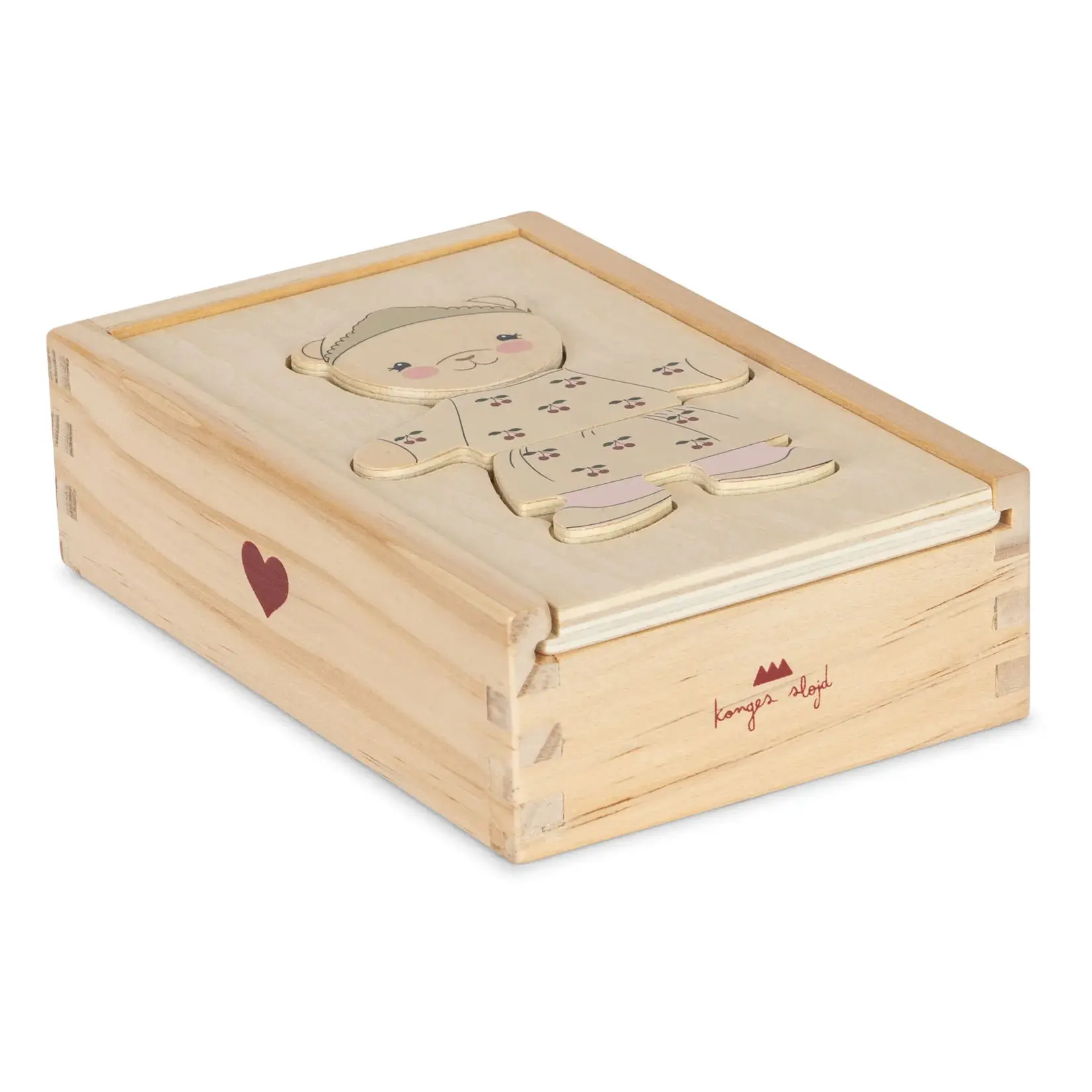 Konges Sløjd Puzzle en bois pour habiller un ours en peluche