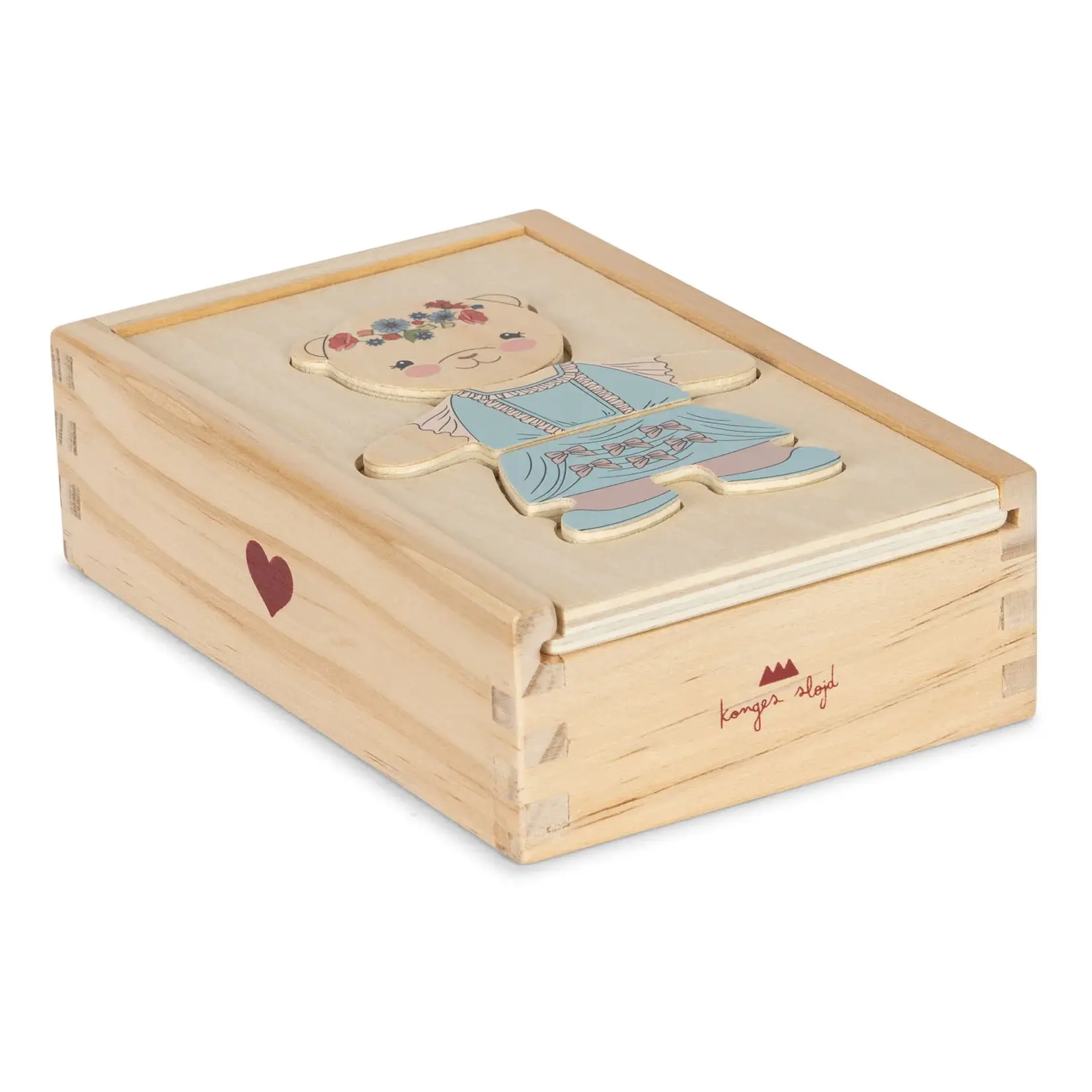 Konges Sløjd Wooden teddy dress up puzzle