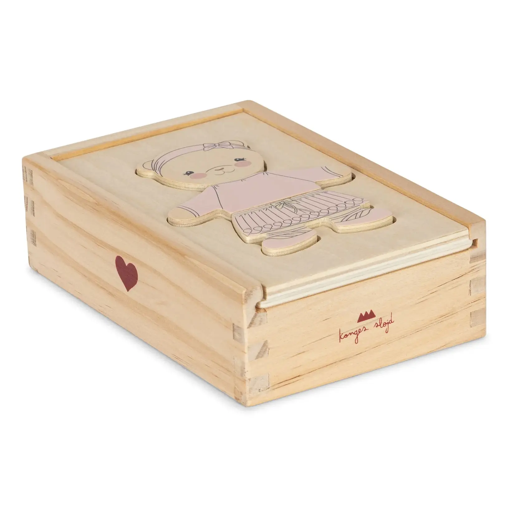 Konges Sløjd Wooden teddy dress up puzzle