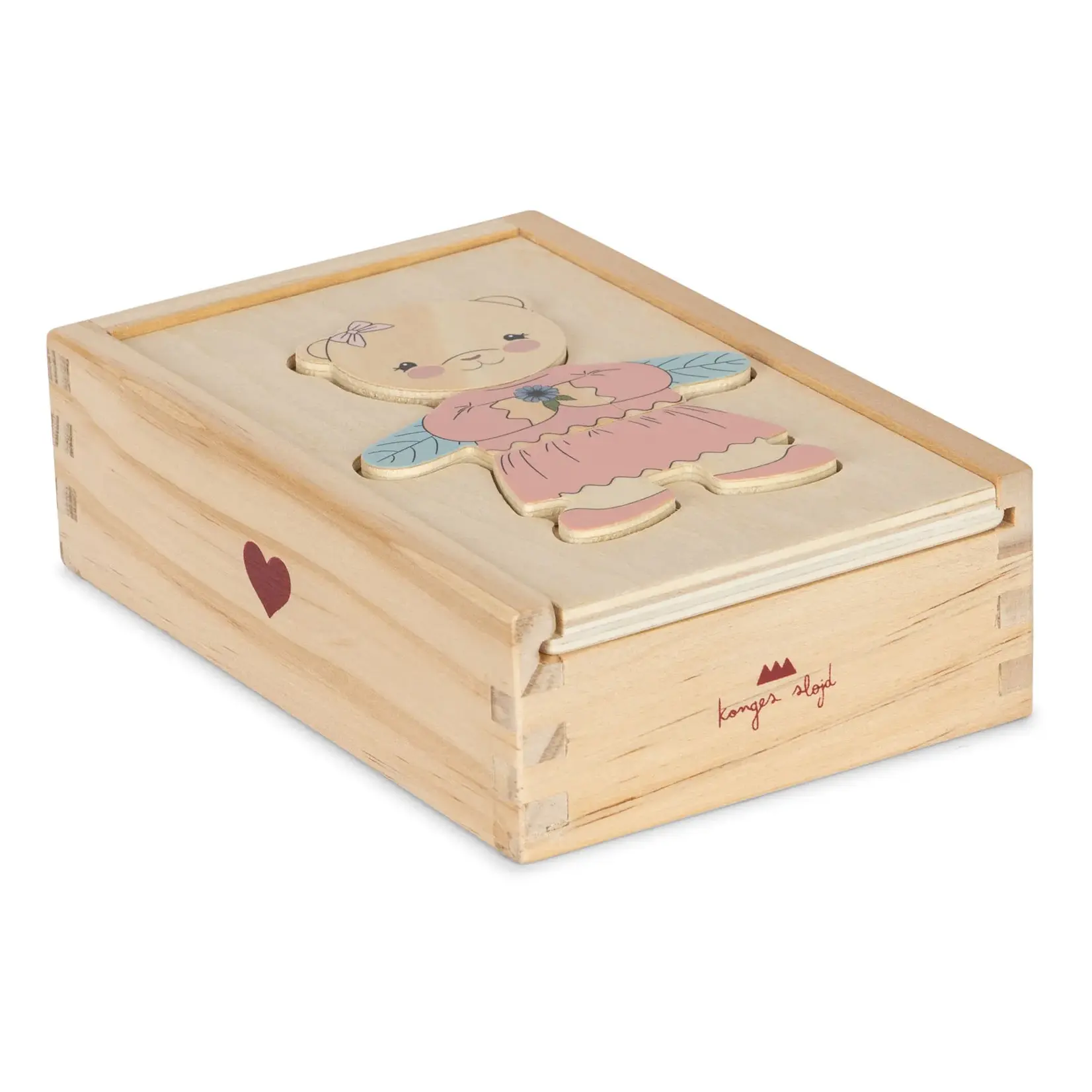 Konges Sløjd Puzzle en bois pour habiller un ours en peluche