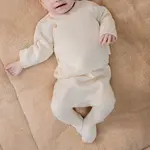 Little Dutch Pantalon tricoté avec pieds | blanc cassé