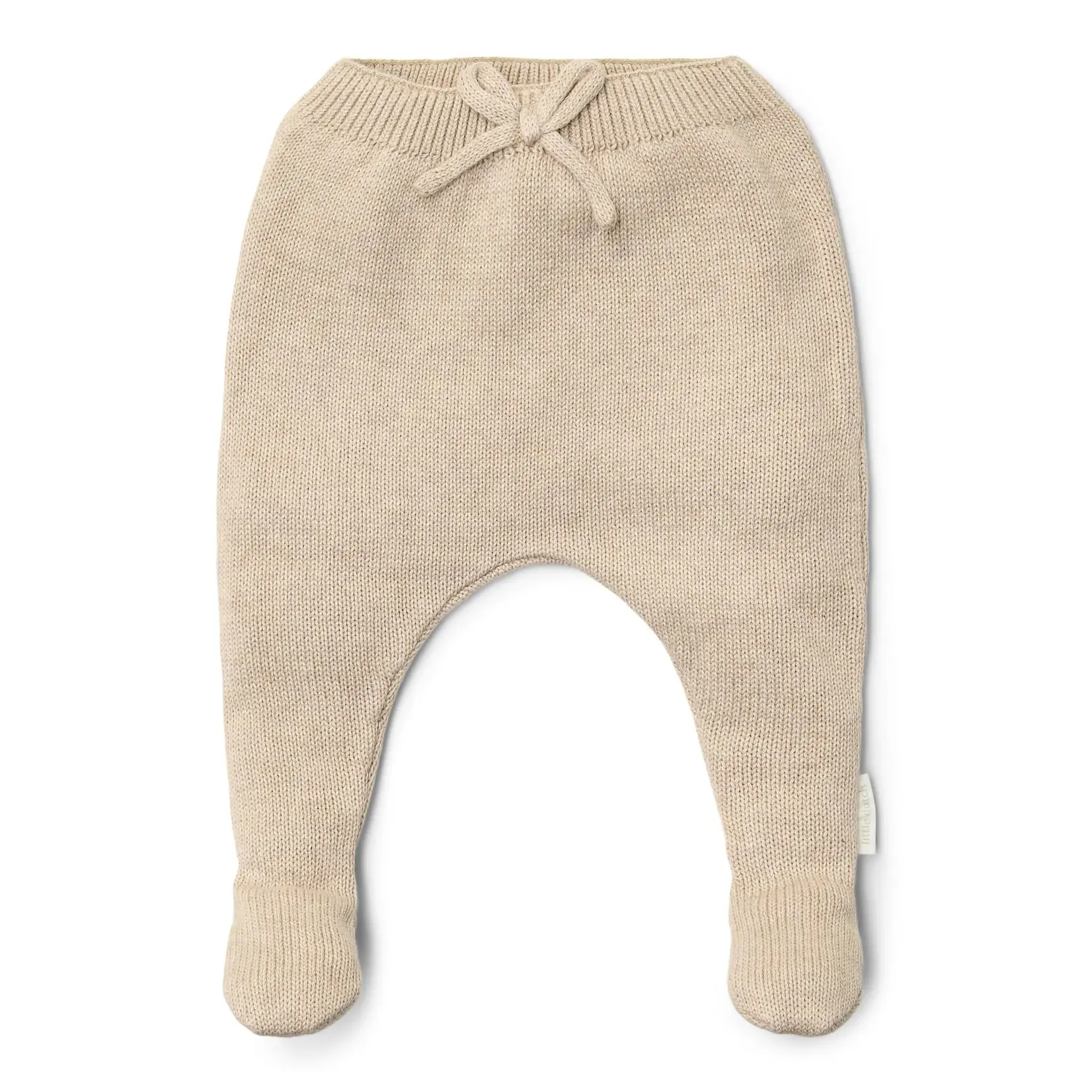Little Dutch Gebreide broek met voetjes | beige melee