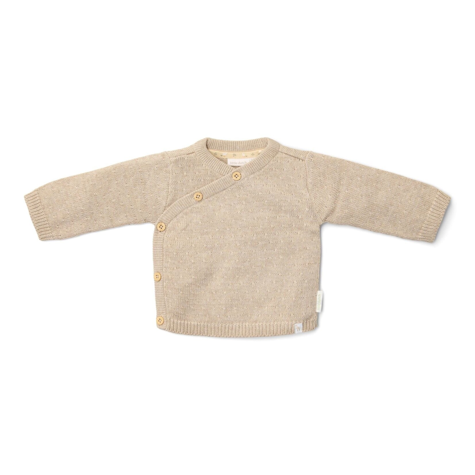 Little Dutch Gilet cache-cœur en maille | beige chiné