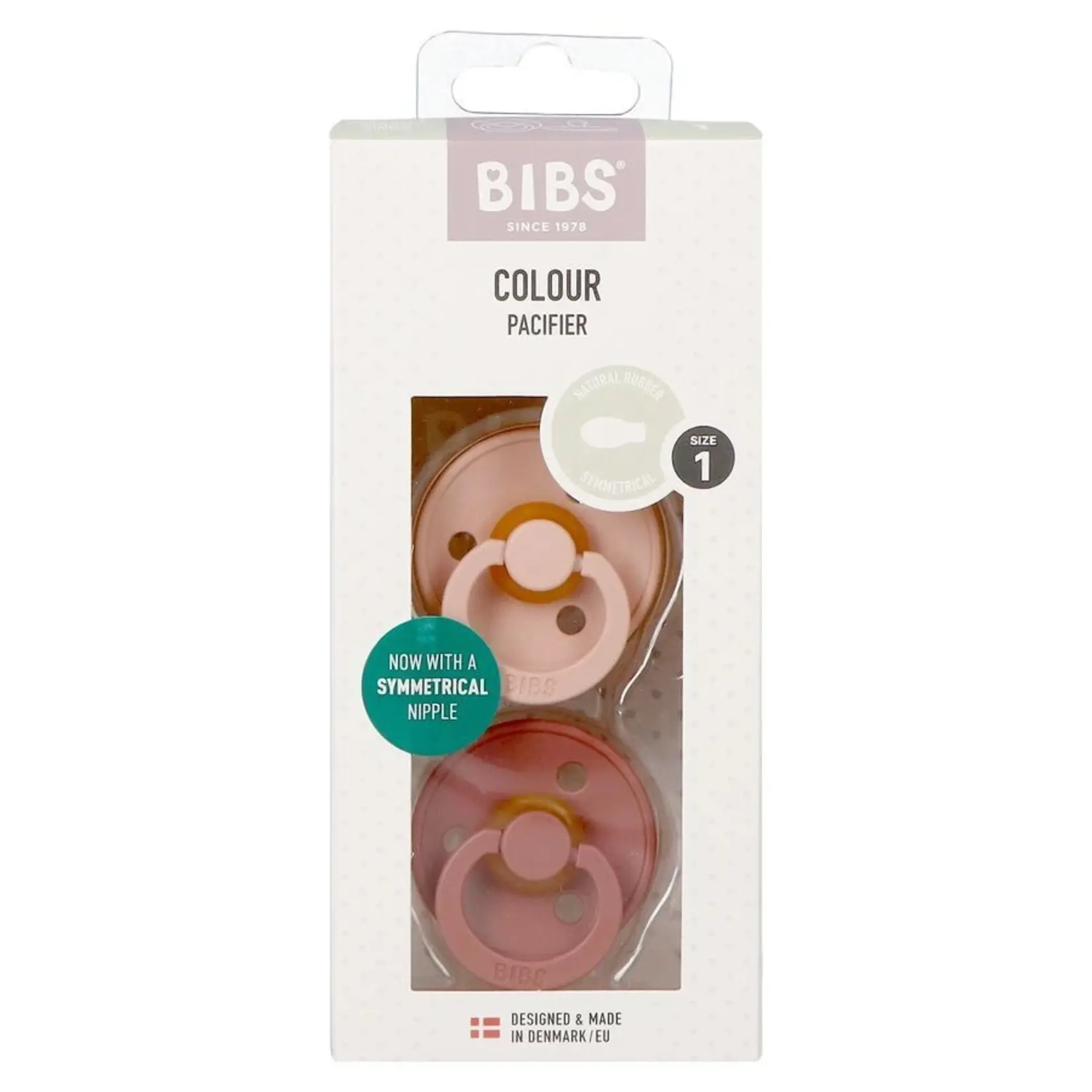 Bibs Sucettes symétriques Bibs duo | rose poudré/marmotte