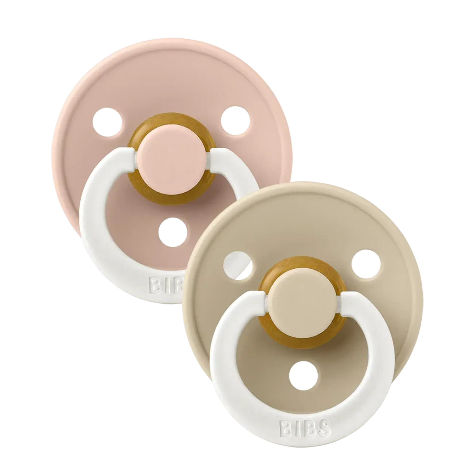 Bibs Sucettes symétriques Bibs duo | rose pâle/vanille