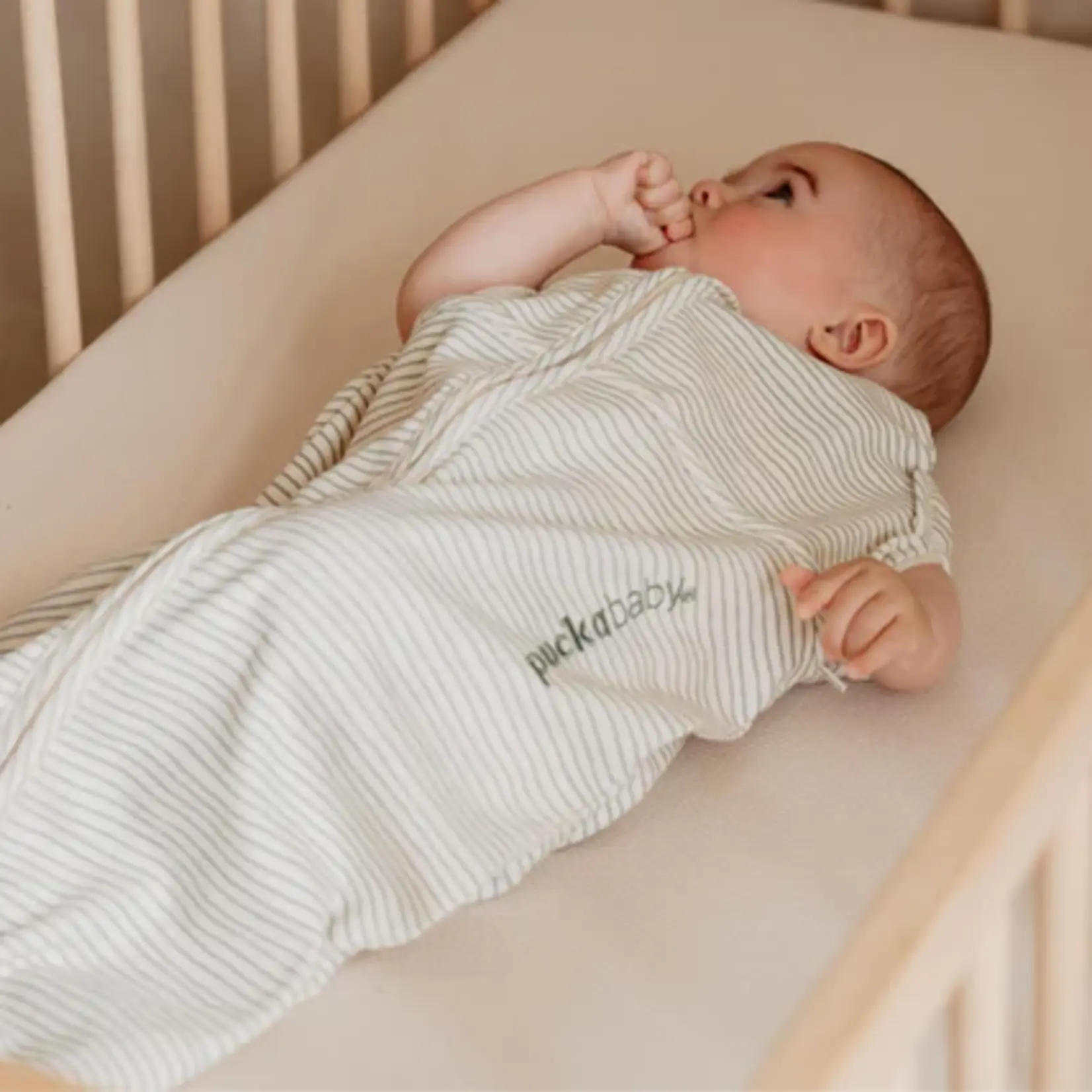 Puckababy Puckababy slaapzak piep | green stripes