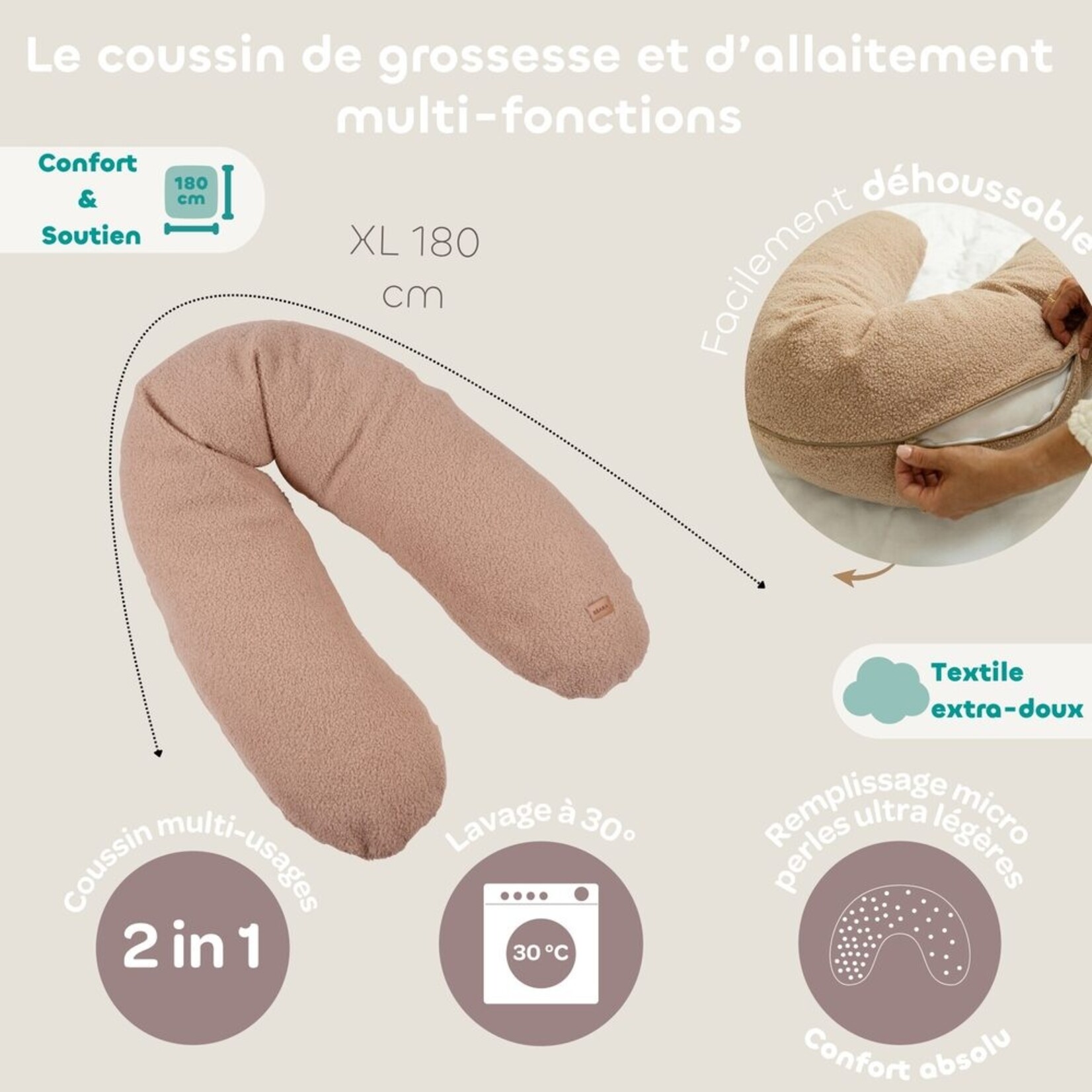 Béaba Coussin de maternité Big Flopsy™ Teddy