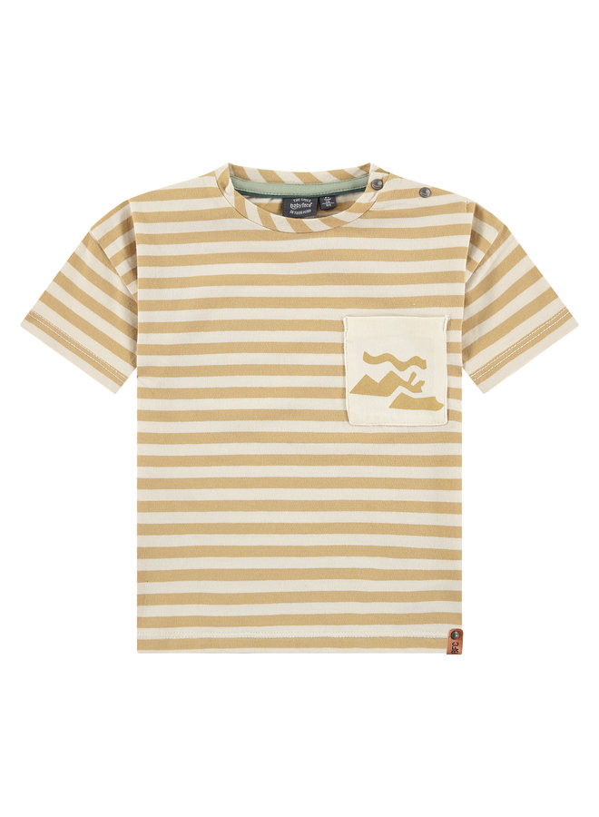 boys t-shirt stripes mustard