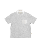 Baby Gi Baby Gi - T-shirt in grijs met borstzakje