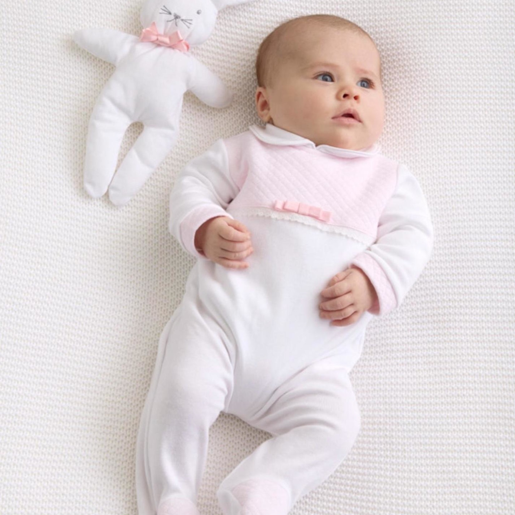 Living Nature Living Nature - Babypakje in losange roze met kraagje in wit  - Petit Coeur Babyboutique