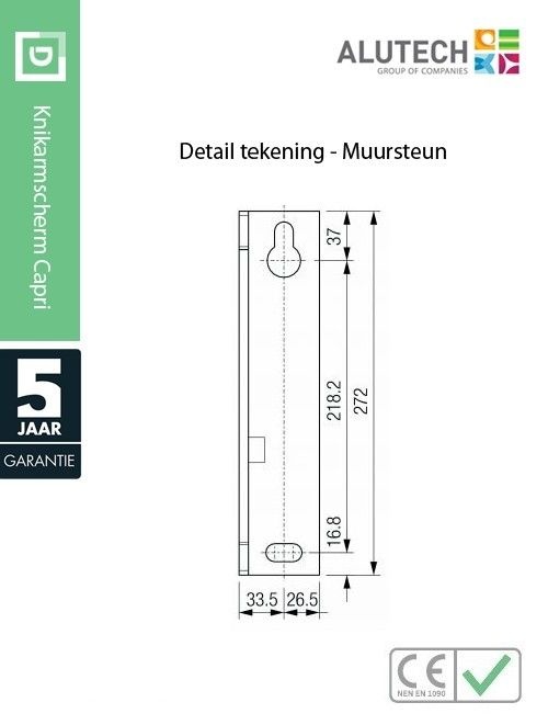 Knikarmscherm Capri Semi Cassette
