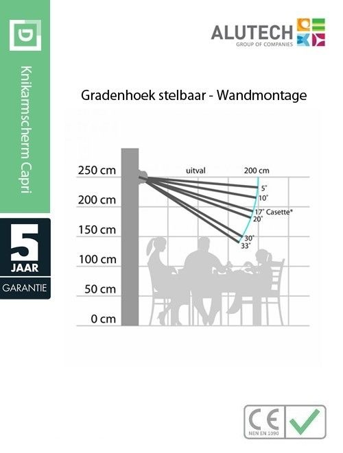Knikarmscherm Capri Semi Cassette