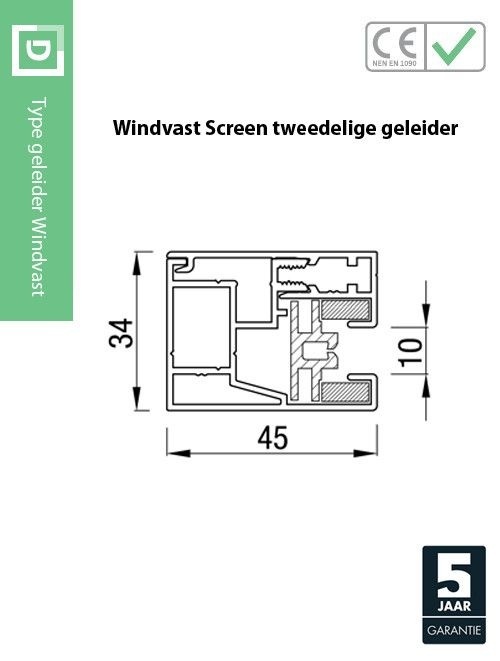 Solar windvast screen met folie
