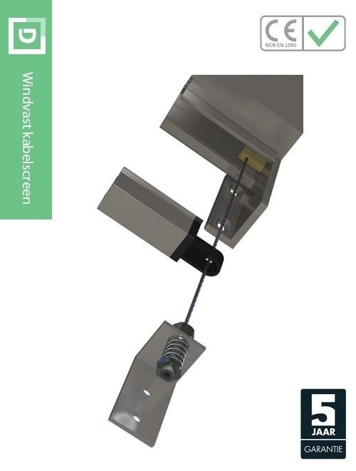 Solar zonwering screen met kabel