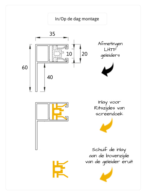 Windvaste screen met folie