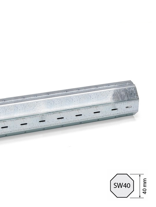 Stalen 8-kant rolluik as - ø 40 Milimeter