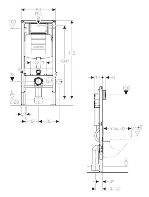 Geberit inbouwreservoir UP320 (exclusief drukpaneel)