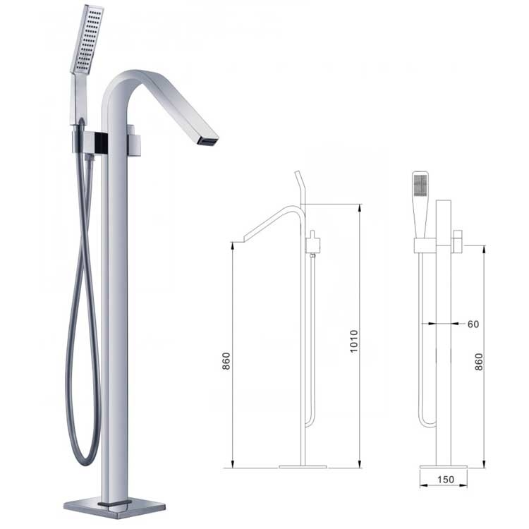 Vrijstaande badkraan Arild