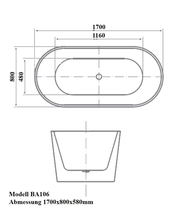 Vrijstaand bad BA106