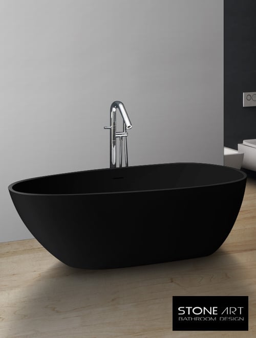 Vrijstaand Solid Surface bad BS-505 Zwart