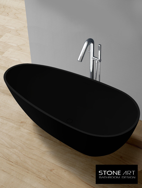Vrijstaand Solid Surface bad BS-505 Zwart