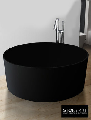 Vrijstaand Solid Surface bad BS-507 Zwart